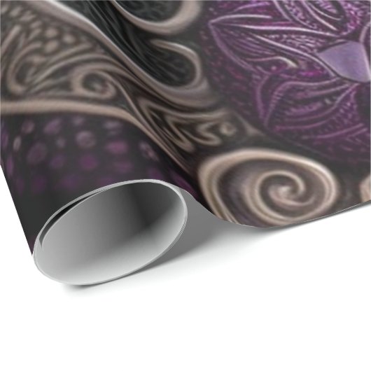 Paars Roos Celtic Knot Cadeaupapier (Rol Hoek)