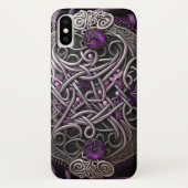 Paars Roos Celtic Knot Wrapping Paper Case-Mate iPhone Case (Achterkant)
