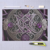 Paars Roos Celtic Knot Wrapping Paper Tissuepapier (Craft)