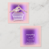 Paars Roos Cloth Hanger Mode Boutique Vierkante Visitekaartje (Voorkant / Achterkant)