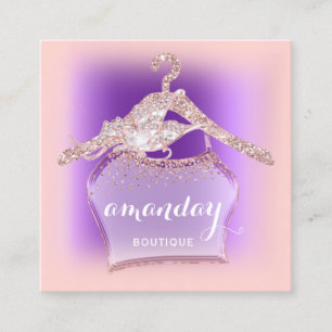 Paars Roos Cloth Hanger Mode Boutique Vierkante Visitekaartje