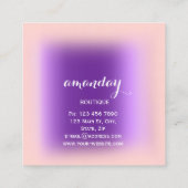 Paars Roos Cloth Hanger Mode Boutique Vierkante Visitekaartje (Achterkant)