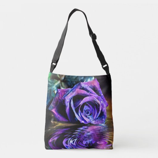 Paars Roos Crossbody Tas (Achterkant)