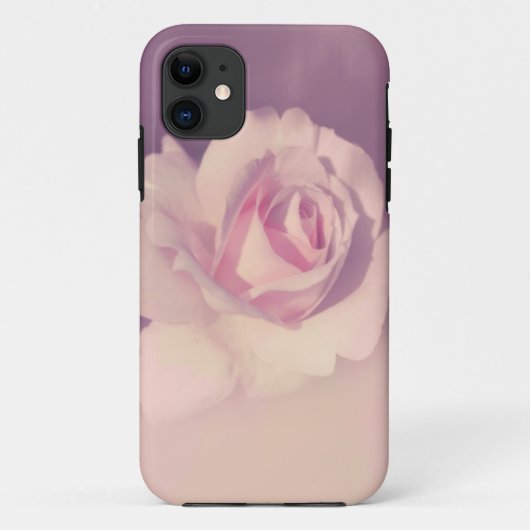  Paars Roos Cute Floral iPhone Case (Achterkant)