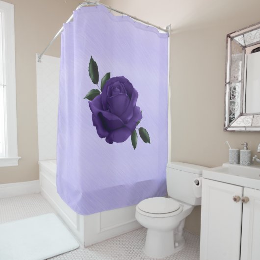 Paars Roos Douchegordijn (In situ)