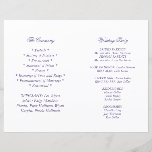 Paars Roos | Elegant Floral Ceremony-programma (Achterkant)