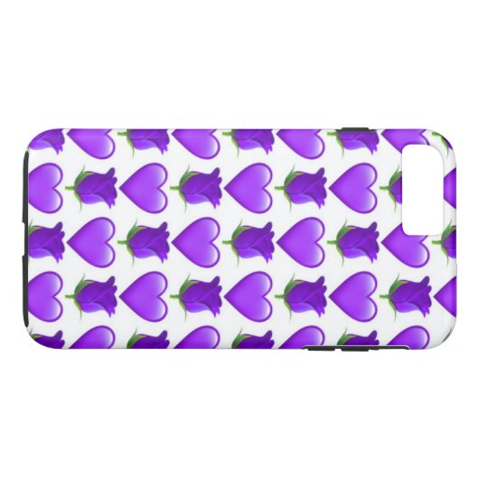 Paars Roos Emoji iPhone 8/7 plus telefoongeval Case-Mate iPhone Case (Achterkant (Horizontaal))