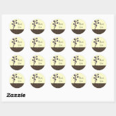 Paars Roos en chocolade Hartelijk dank Ronde Sticker (Vel)