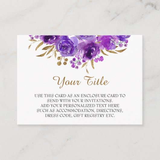 Paars Roos en goudlef Informatiekaartje (Voorkant)