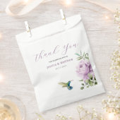 Paars Roos en kolibrie Bedankzakje (Geknipt)