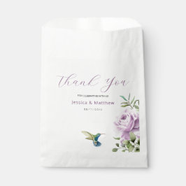 Paars Roos en kolibrie Bedankzakje