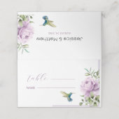 Paars Roos en kolibrie Plaatskaartje (Buitenkant ongevouwen)