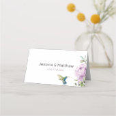 Paars Roos en kolibrie Plaatskaartje (Achterkant)