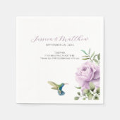 Paars Roos en kolibrie Servet (Voorkant)