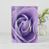 PAARS Roos en Lace Wedding Sjabloon G900 Kaart (Staand voorkant)