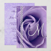 PAARS Roos en Lace Wedding Sjabloon G900 Kaart (Voorkant / Achterkant)