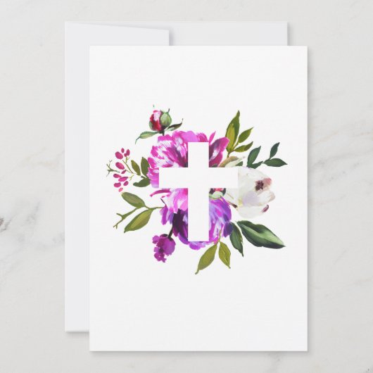 Paars Roos en wit kruis Kaart (Achterkant)