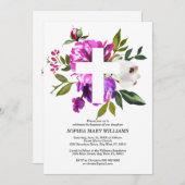 Paars Roos en wit kruis Kaart (Voorkant / Achterkant)