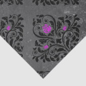Paars Roos en zwart Damask-decoupage Tissuepapier (Detail)
