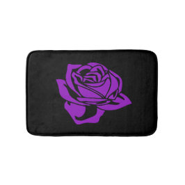 Paars Roos en Zwarte Bath Mat