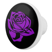 Paars Roos en zwarte keramische knop (Rechts)