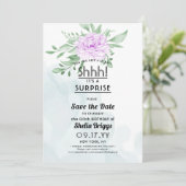 Paars Roos Eucalyptus 40e verjaardag Save The Date (Staand voorkant)