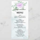 Paars Roos Eucalyptus laat Afstuderen Dinon Menu (Voorkant)