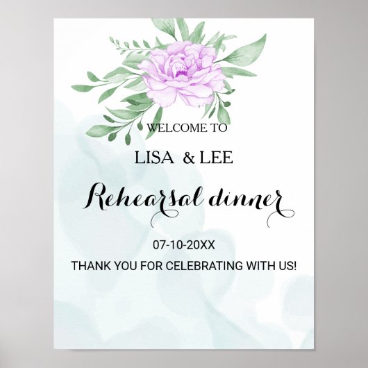 Paars Roos Eucalyptus-repetitie Inwendige partij Poster (Voorkant)