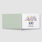Paars Roos Floral 100e verjaardag Gastenboek (Volledig)