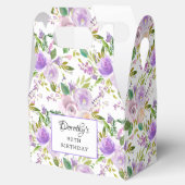  Paars Roos Floral 90e verjaardag Bedankdoosjes (Geopend)