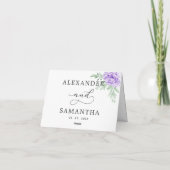 Paars Roos Floral Eucalyptus Boho Wedding Bedankkaart (Achterkant)