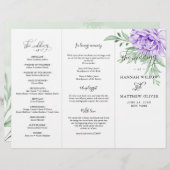 Paars Roos Floral Eucalyptus Wedding Ceremonie (Voorkant / Achterkant)