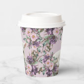 Paars Roos Floral met Lamb Papieren Bekers (Links)