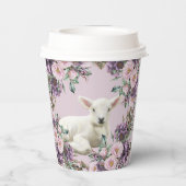 Paars Roos Floral met Lamb Papieren Bekers (Achterkant)
