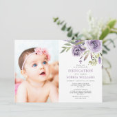 Paars Roos Floral Photo Girl Dedication Kaart (Staand voorkant)