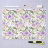 Paars Roos Floral Rustic Tissuepapier (Craft)