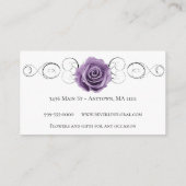 Paars Roos Floral Shop Visitekaartje (Achterkant)