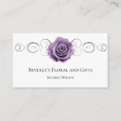 Paars Roos Floral Shop Visitekaartje (Voorkant)