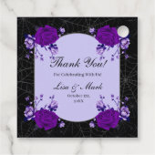 Paars Roos Floral Spiderweb Fall Wedding Bedankjes Labels (Achterkant)