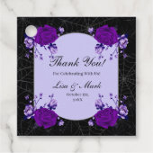 Paars Roos Floral Spiderweb Fall Wedding Bedankjes Labels (Voorkant)