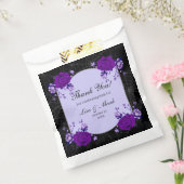 Paars Roos Floral Spiderweb Fall Wedding Bedankzakje (Gezegeld)