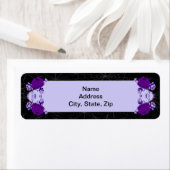 Paars Roos Floral Spiderweb Fall Wedding Etiket (Insitu)