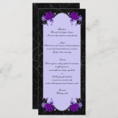 Paars Roos Floral Spiderweb Fall Wedding Menu (Voorkant / Achterkant)