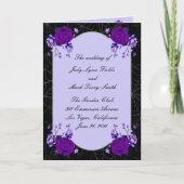 Paars Roos Floral Spiderweb Fall Wedding Programme Bedankkaart (Voorkant)