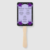 Paars Roos Floral Spiderweb Fall Wedding Programme Handwaaier (Achterkant)