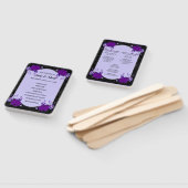 Paars Roos Floral Spiderweb Fall Wedding Programme Handwaaier (Niet-gemonteerd)