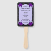 Paars Roos Floral Spiderweb Fall Wedding Programme Handwaaier (Voorkant)