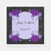 Paars Roos Floral Spiderweb Fall Wedding Servet (Voorkant)