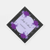 Paars Roos Floral Spiderweb Fall Wedding Servet (Hoek)