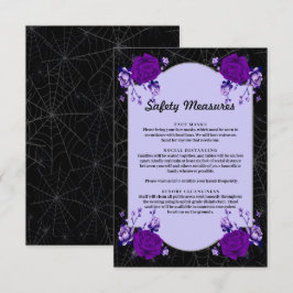 Paars Roos Floral Spiderweb Safety Measures Card Kaart